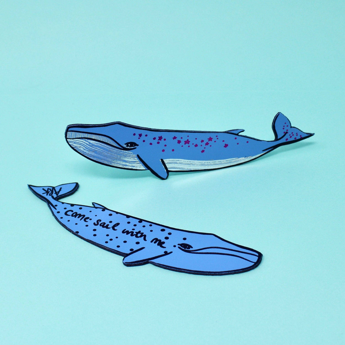 Whale Bookmark: Hot Pink