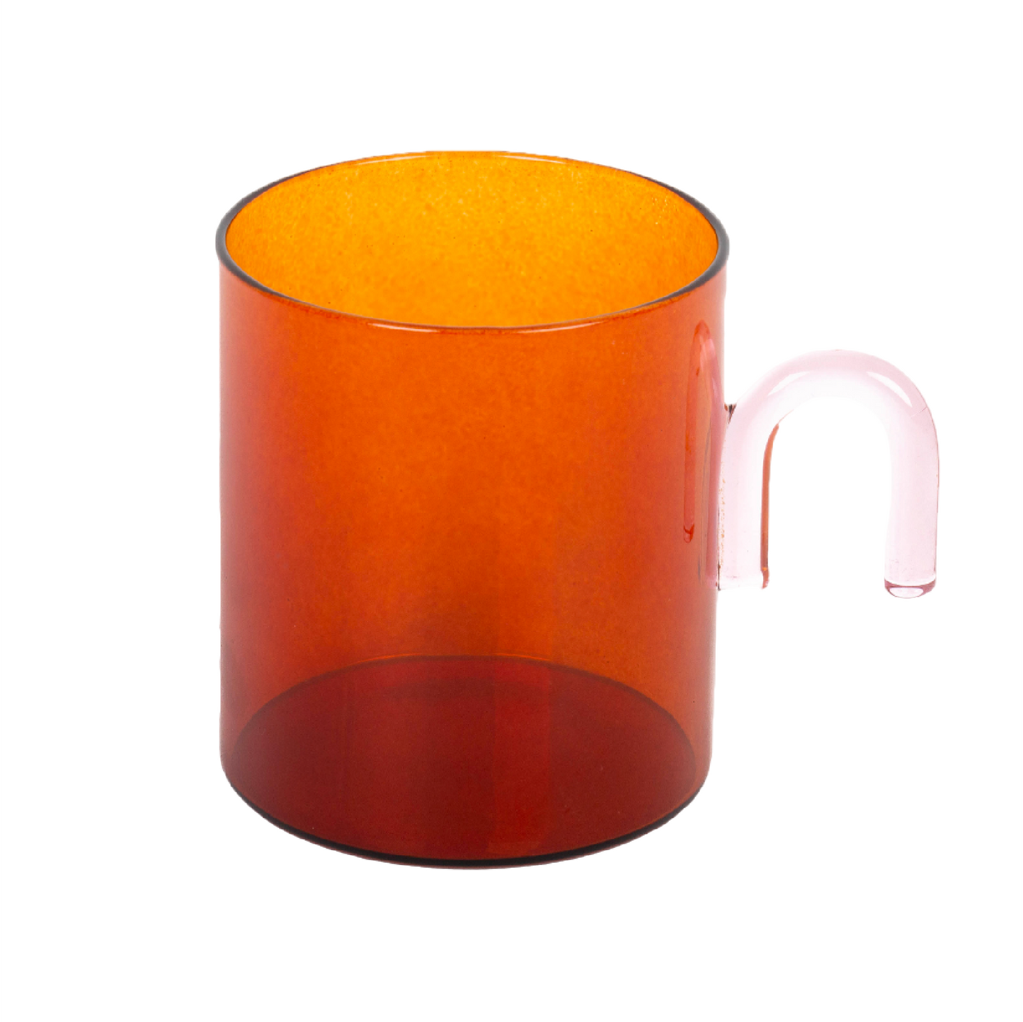 Helio Ferretti Arch Handled Glass Mug - Amber & Pink