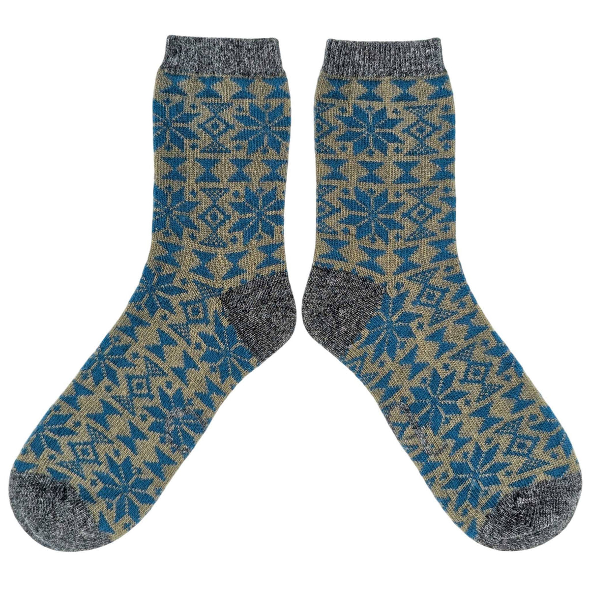 Women's Lambswool Ankle Socks 2026: SQUARES - GREEN / PINK