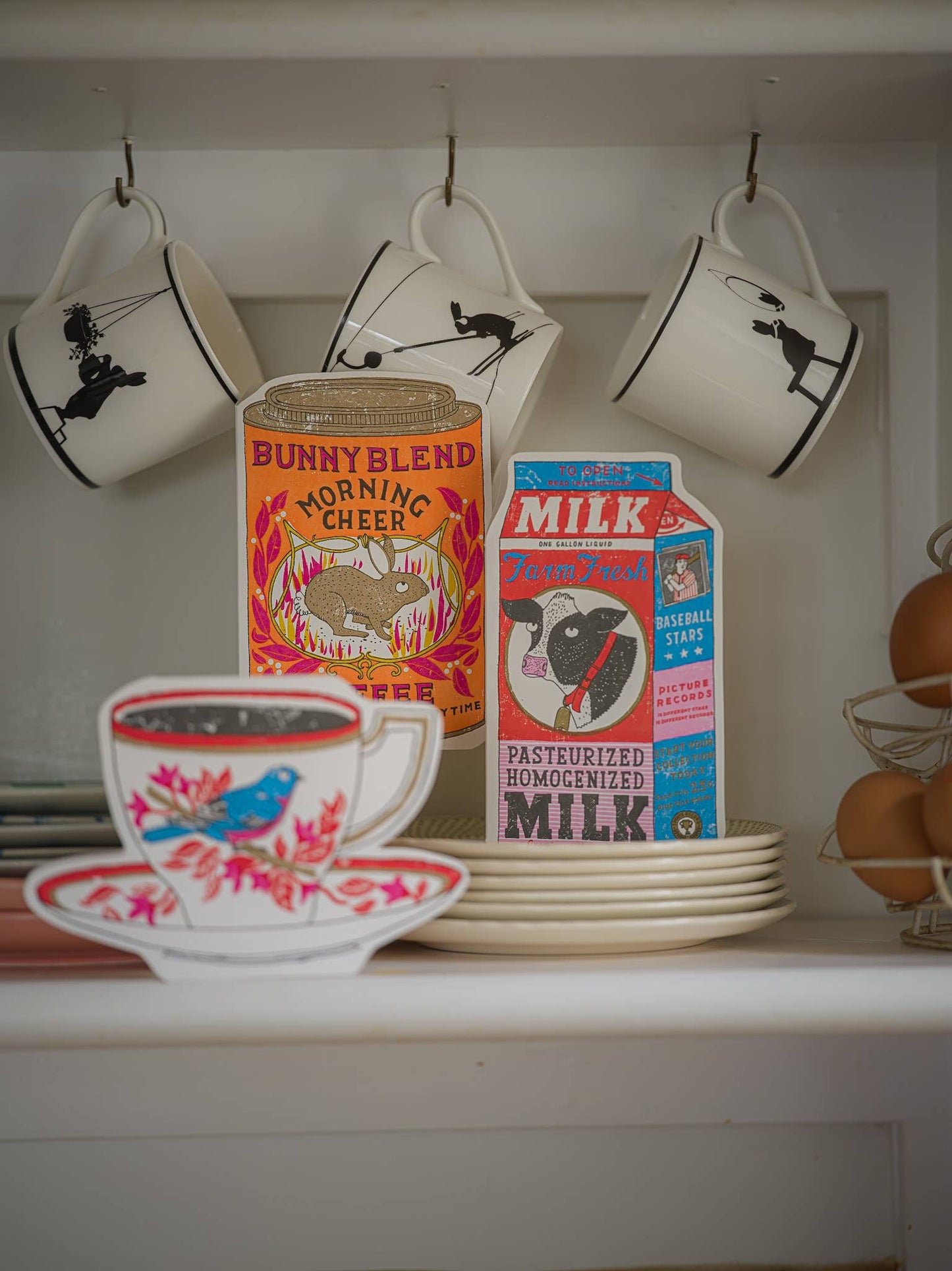 Birdy Tea Cup | Cut-Out - Greeting Card