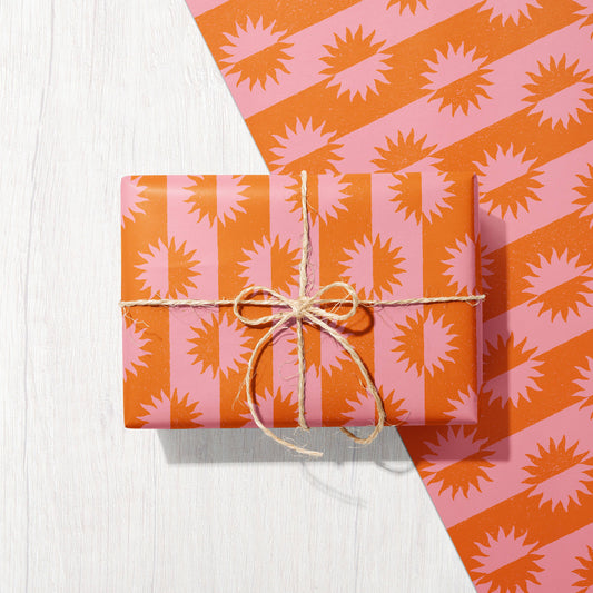 Rise & Set Sunshine Stripe | Recycled Gift Wrap Paper