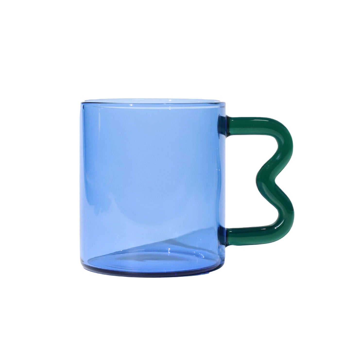 Helio Ferretti Wave Handled Glass Mug Sapphire