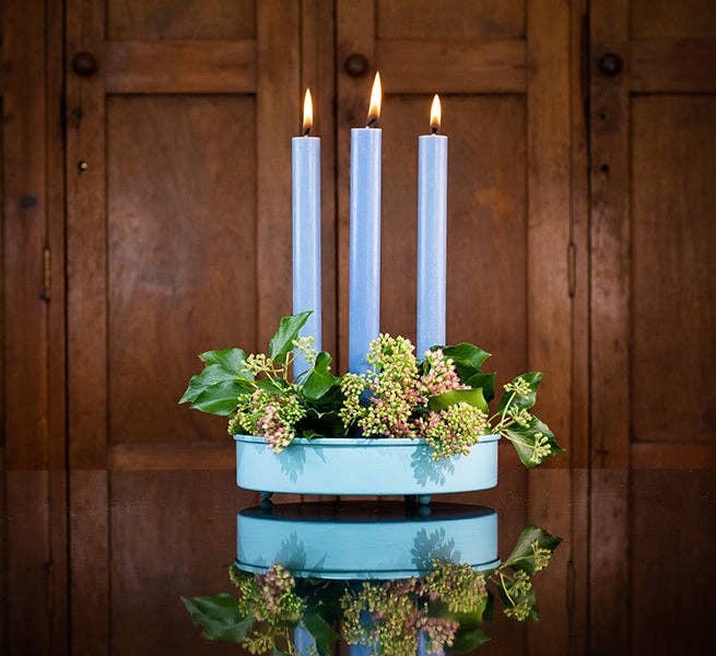 Metal Candle Platter Small - Sky Blue: 3
