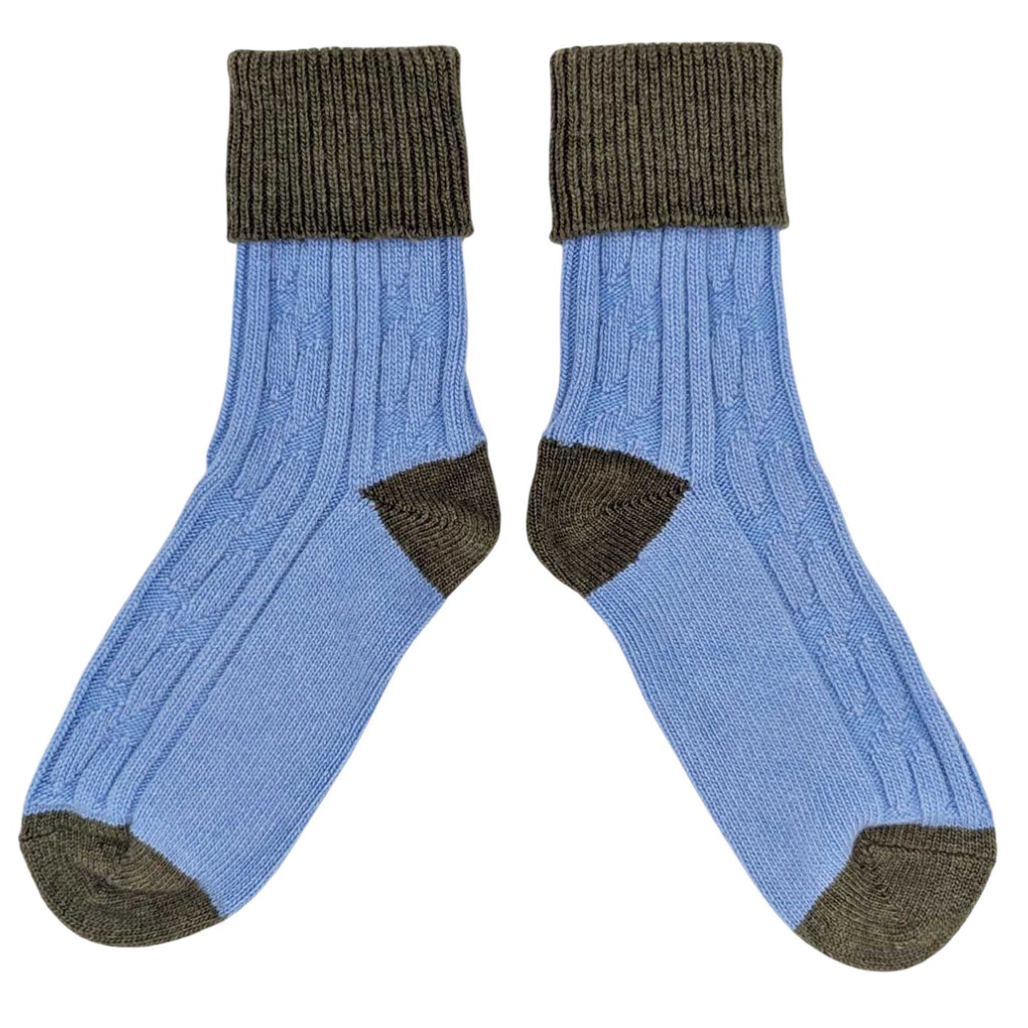 Cashmere Blend Slouch Socks: Gold / coral