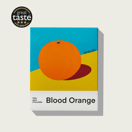 Blood Orange - award winning Organic 70% dark choc bar, 70g