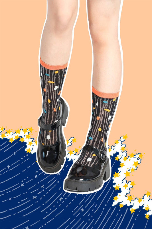 Dot Dot Go Sheer Socks - Serenade