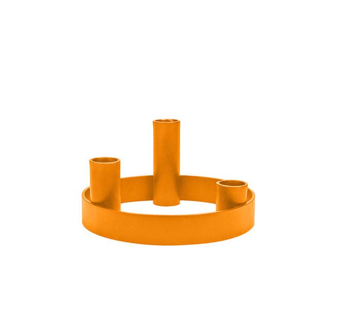 Round Metal Candelabra in Marigold: 3