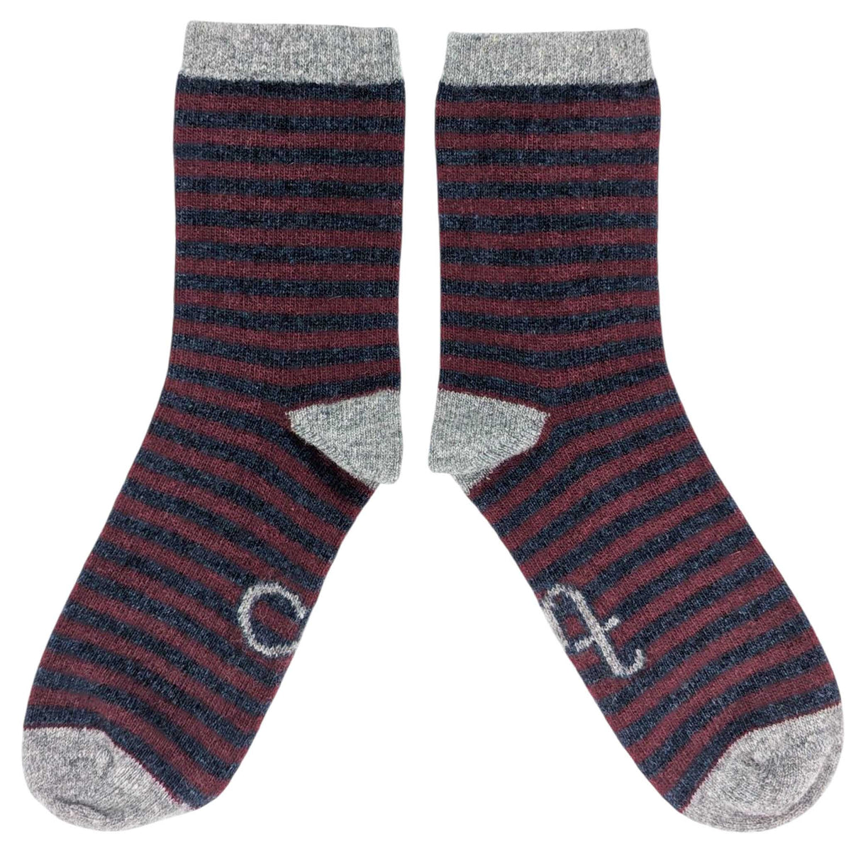 Women's Lambswool Ankle Socks 2026: SQUARES - GREEN / PINK