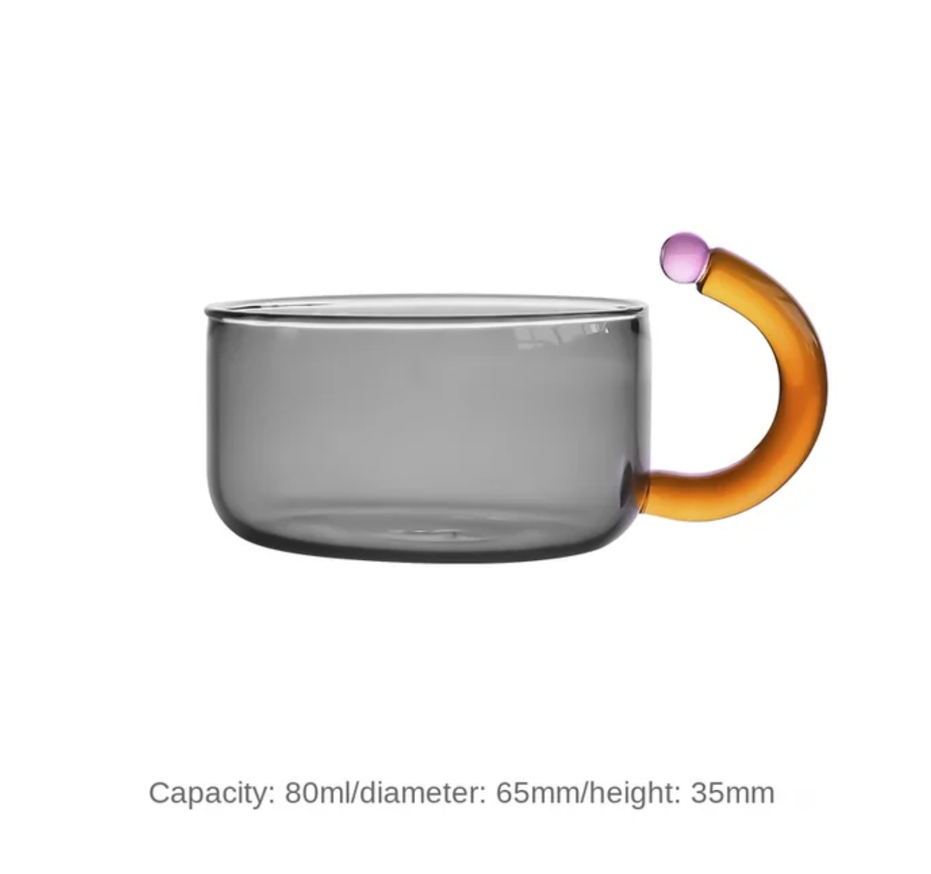 Contrasting Color Heat Resistant Glass Teapot and Cups: Grey Kettle