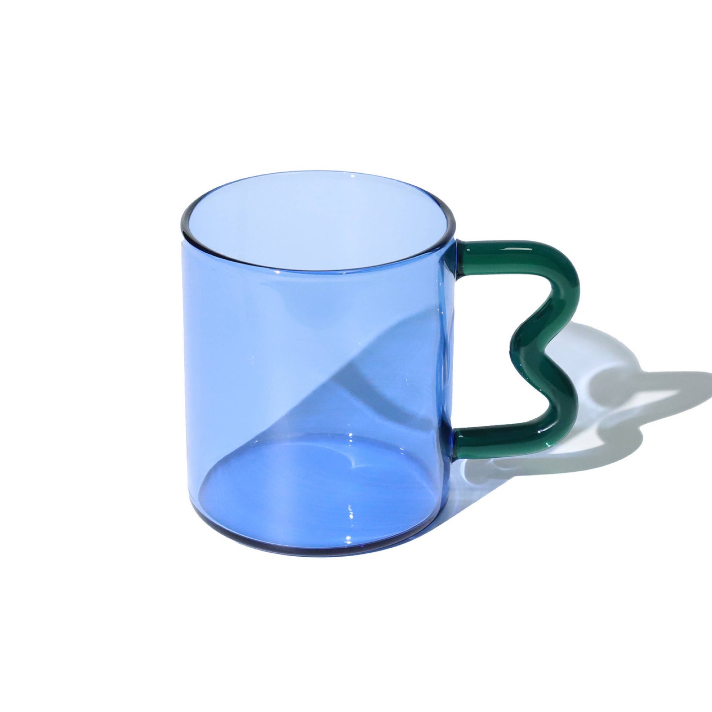 Helio Ferretti Wave Handled Glass Mug Sapphire