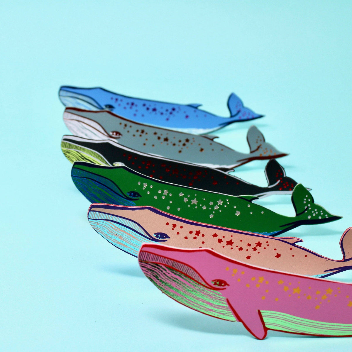Whale Bookmark: Hot Pink
