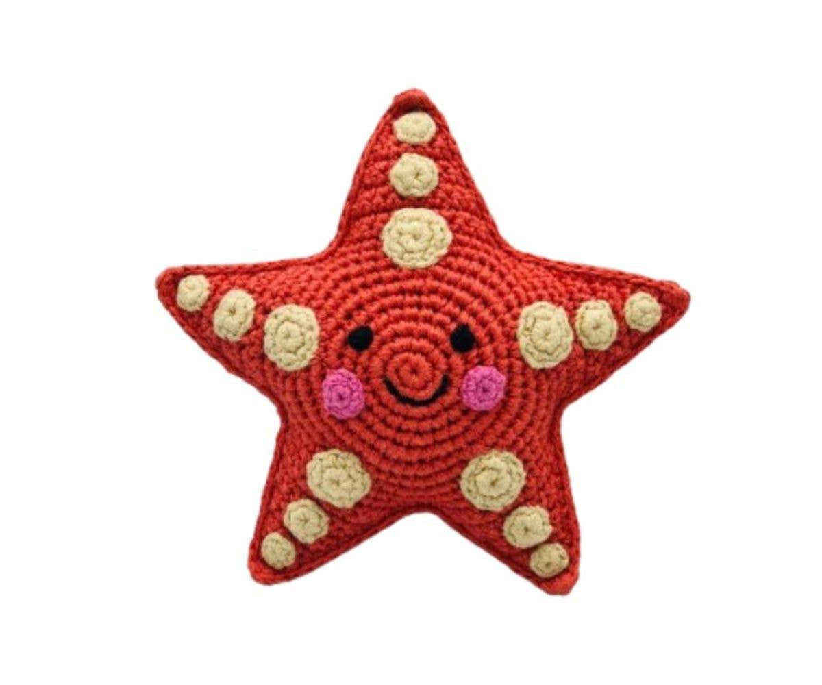 Fair Trade Crochet Starfish Baby Rattle Organic Cotton
