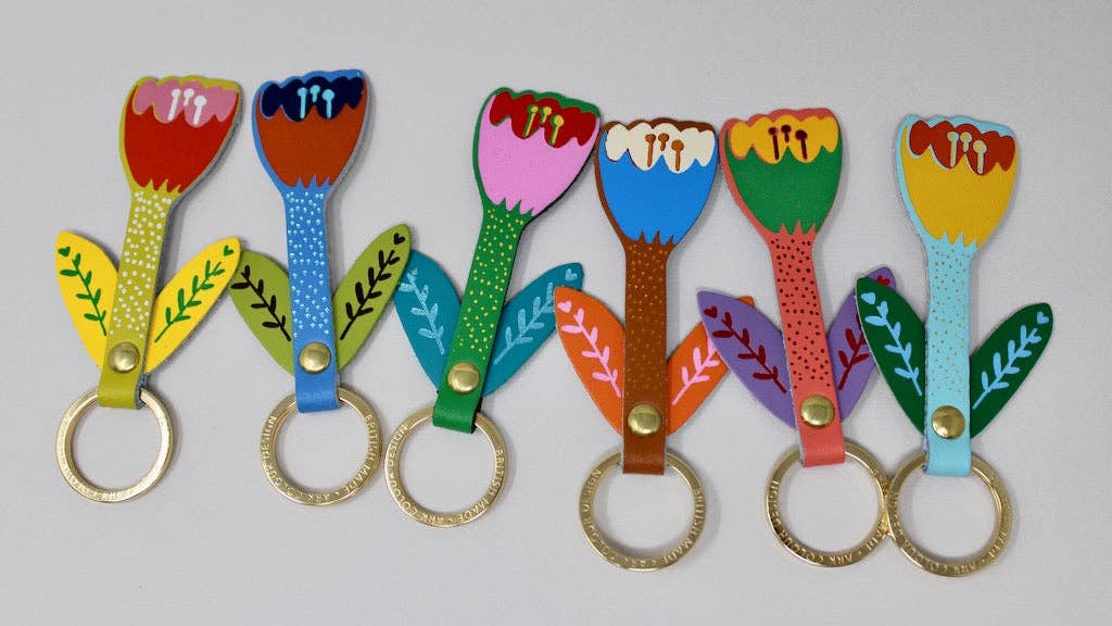 Tulip Key Fob: Burnt Orange