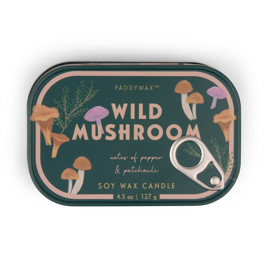 Paddywax Bistro Mushroom Tin Candle - Wild Mushroom