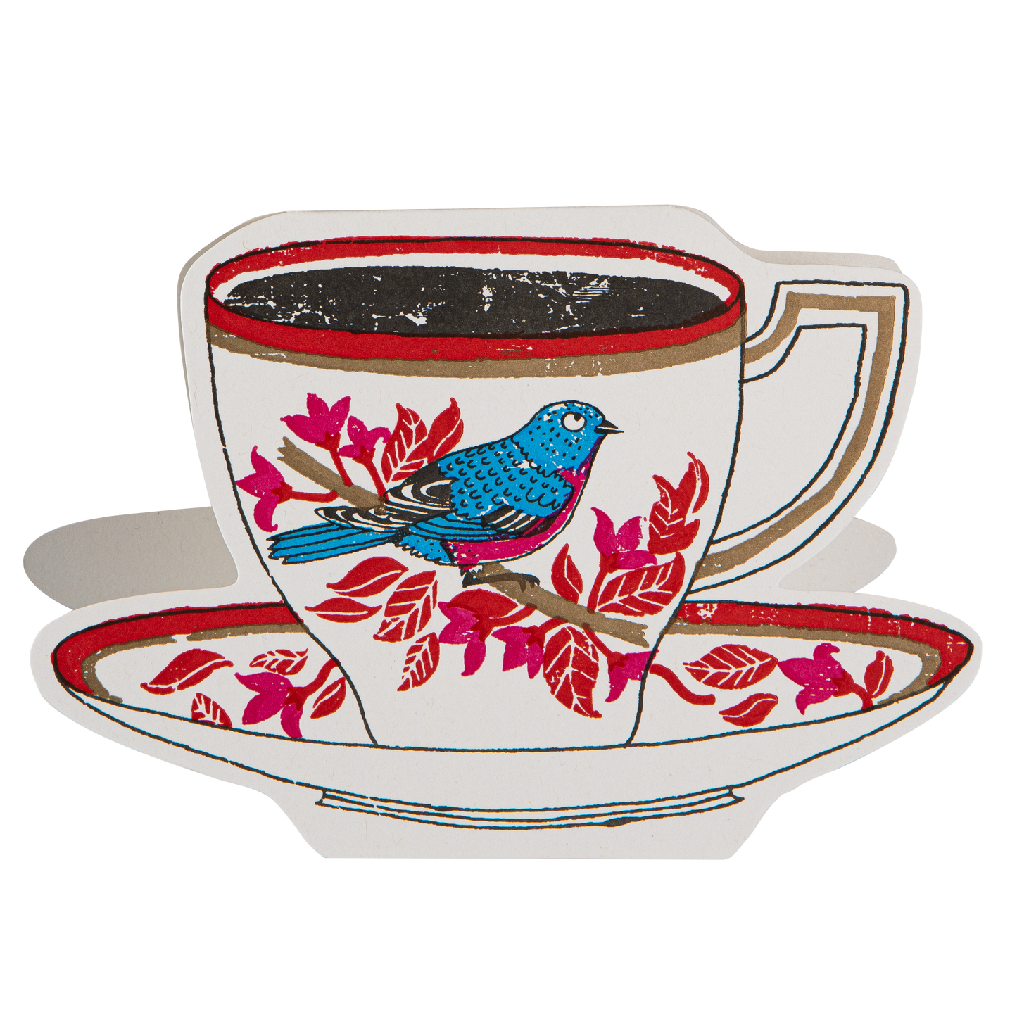 Birdy Tea Cup | Cut-Out - Greeting Card