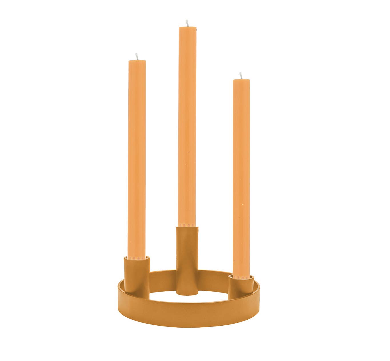 Round Metal Candelabra in Marigold: 3