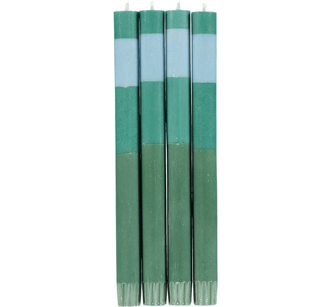 ABSTRACT Striped Beryl, Bokhara & Moonstone Eco Dinner Candles, 4 per pack: 6
