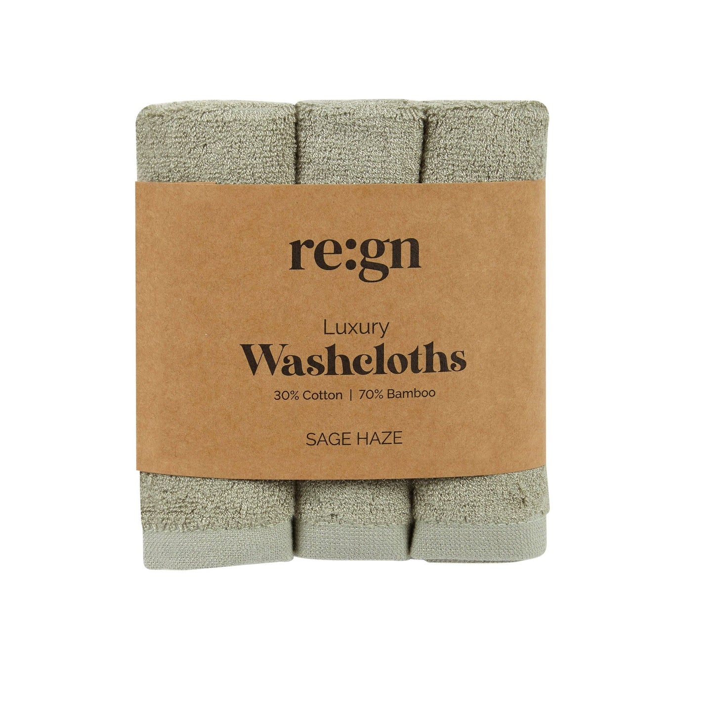 Re:gn Luxury Bamboo Face Cloths – Ultra-Soft - 3 Pack: Warm Oat