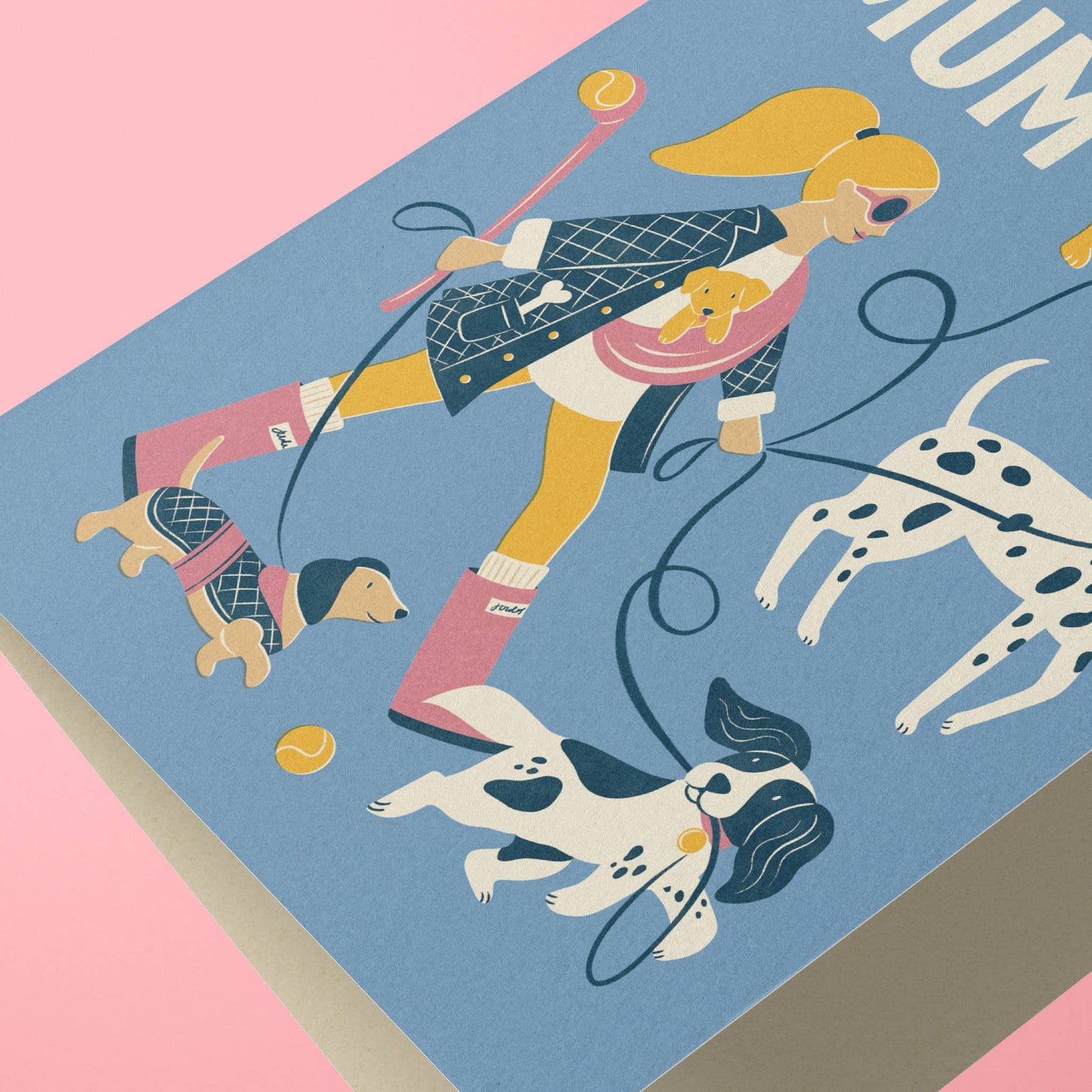 Dog Mum |  Fun Dog Walking Greeting Card: Naked