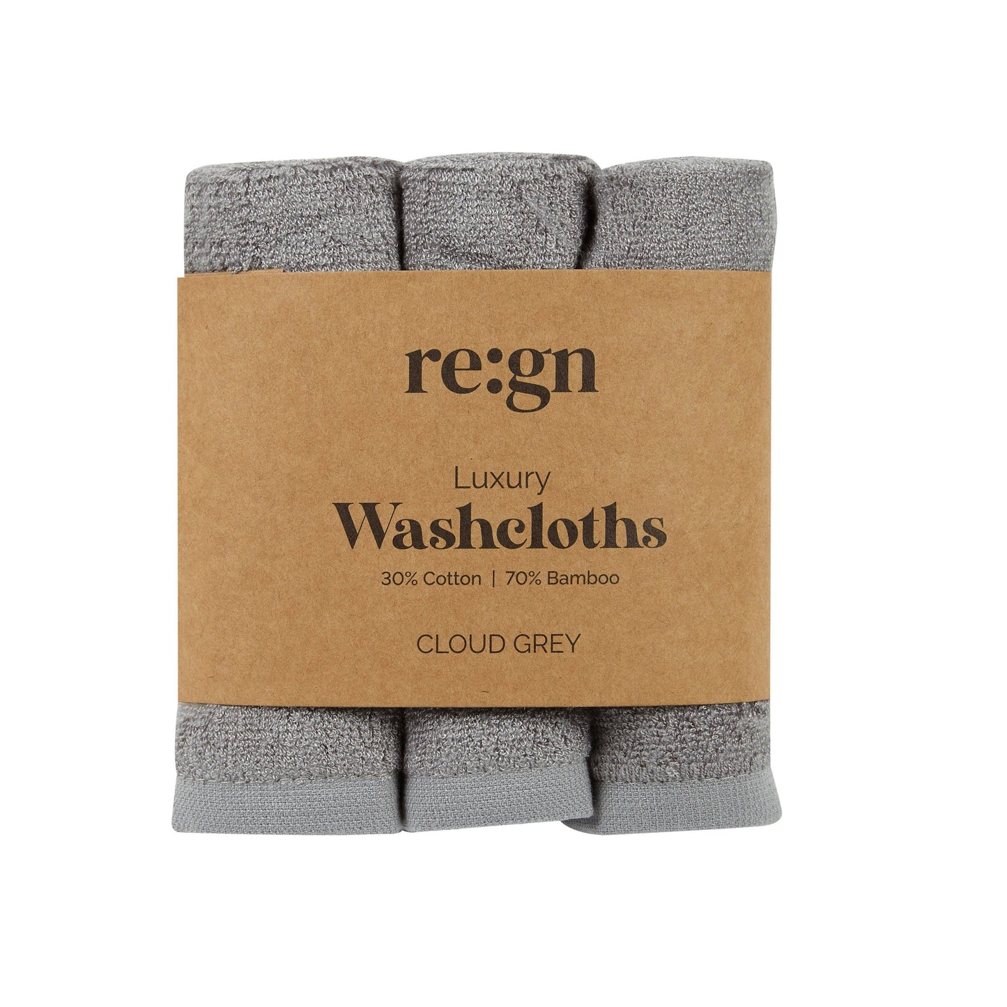 Re:gn Luxury Bamboo Face Cloths – Ultra-Soft - 3 Pack: Warm Oat