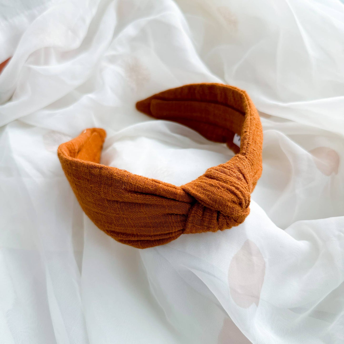 Womens Knot Headband -  Hair Accessory - Plain Burnt Orange