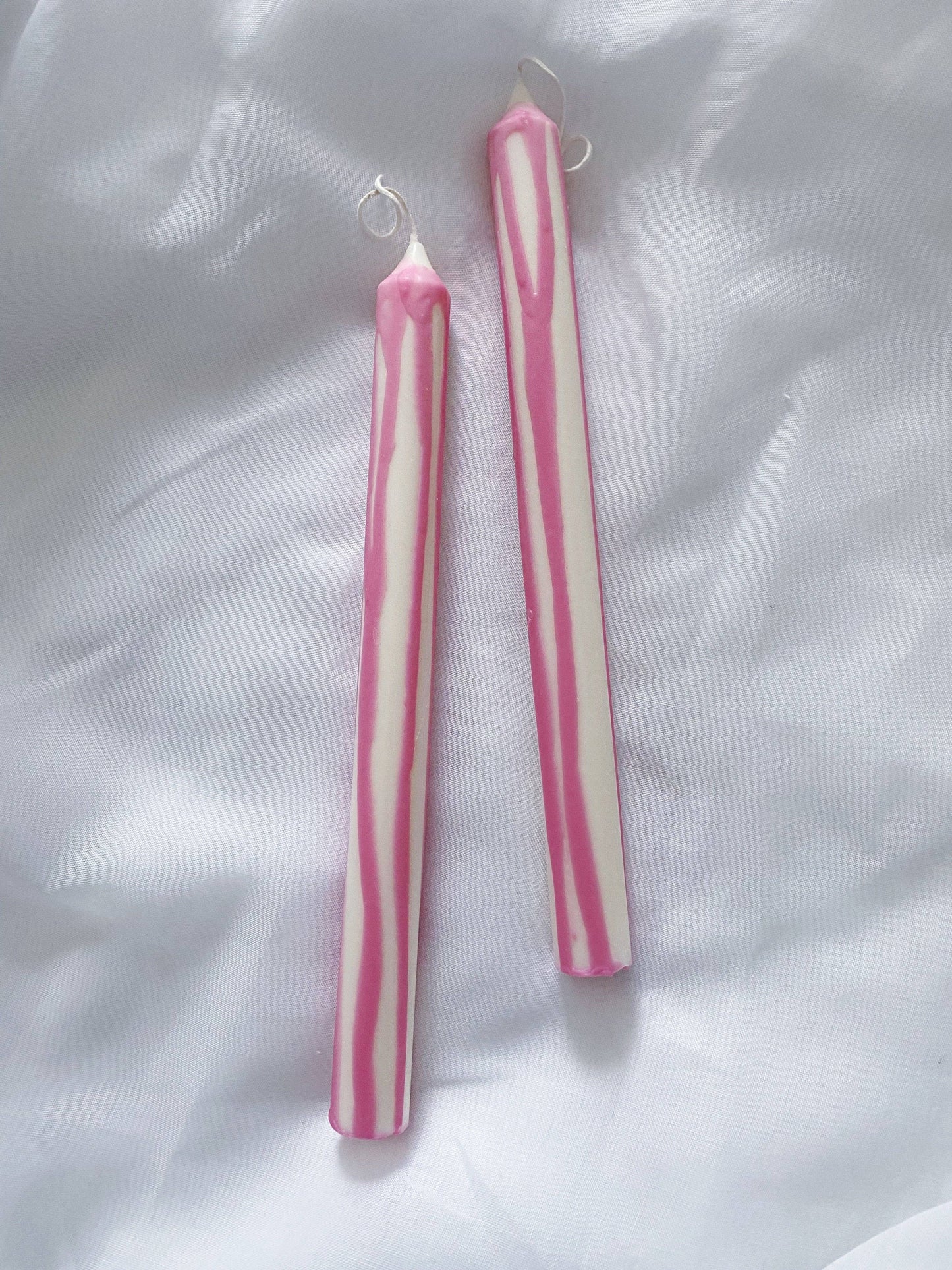 Pink Abstract Drip Candle sticks Set. Vegan, soy.
