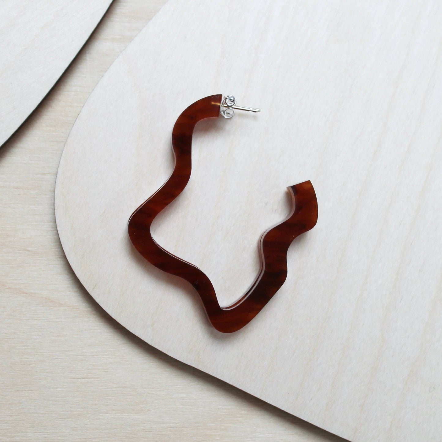 Perspex Squiggle Hoops: Light Green