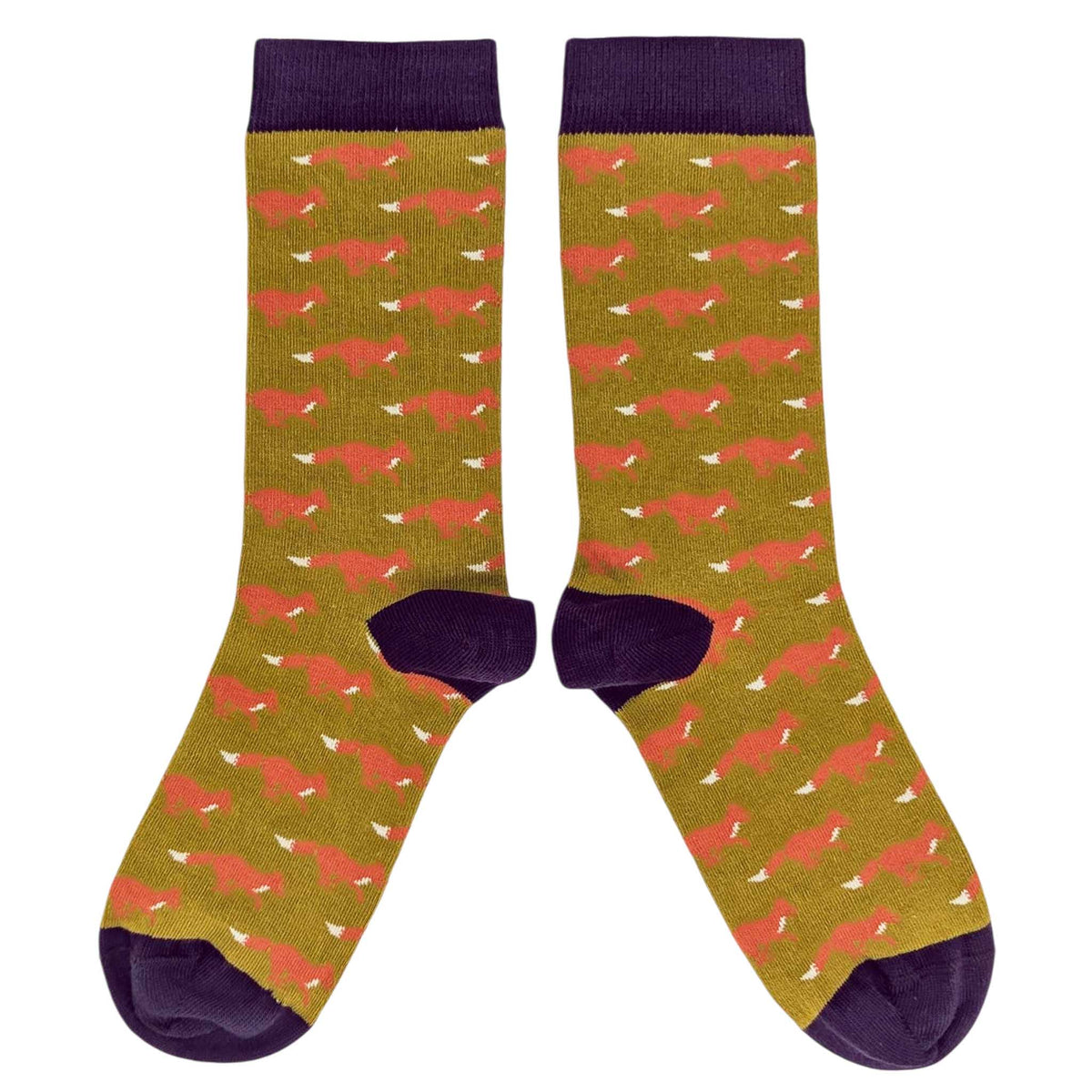 Women's Organic Cotton Crew Socks 2026: SMALL CHECK - LILAC/GREY / 4-7 UK / 6.5-9.5 US