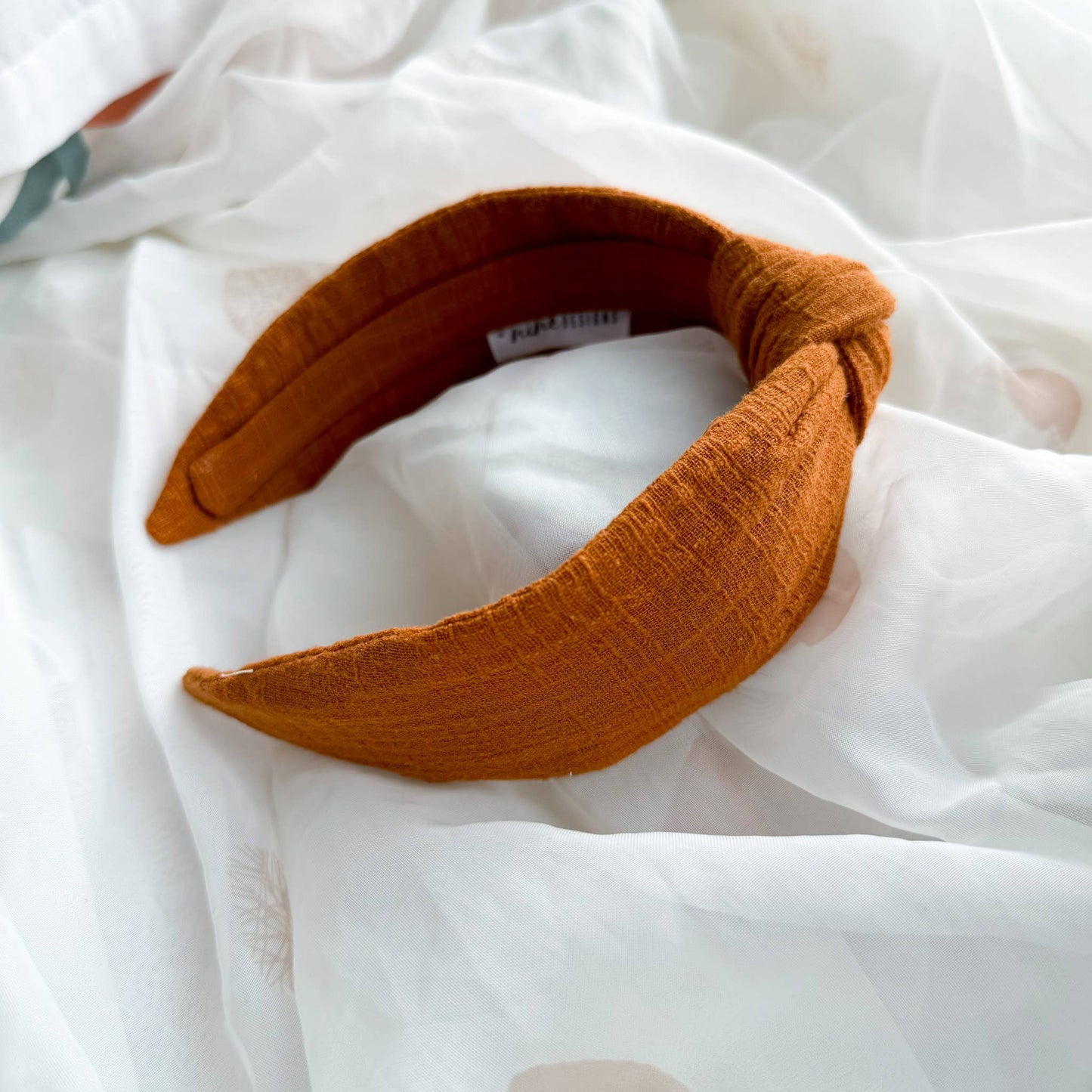 Womens Knot Headband -  Hair Accessory - Plain Burnt Orange