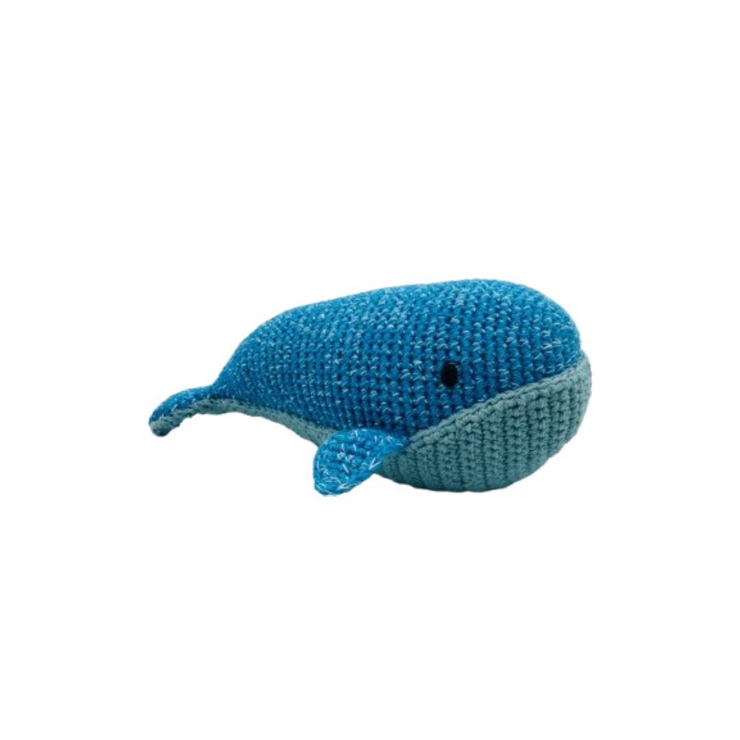 Fair Trade Crochet Whale Baby Rattle Organic Cotton