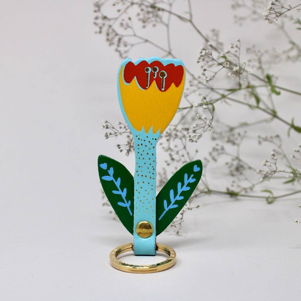 Tulip Key Fob: Burnt Orange