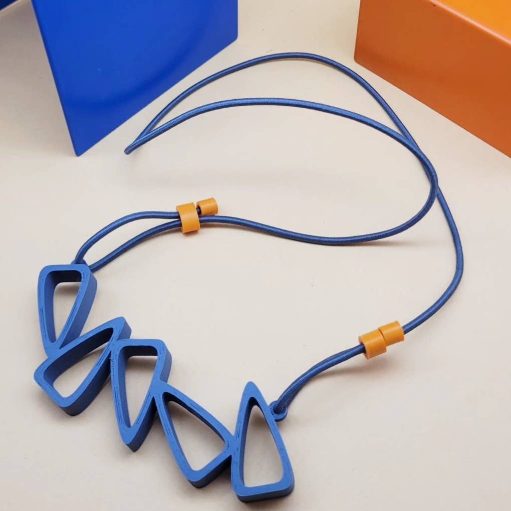 Stack Necklace: Red & Pastel Blue