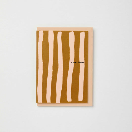 Brush stripe 'a new chapter' leaving/divorce/new job card: Naked cards