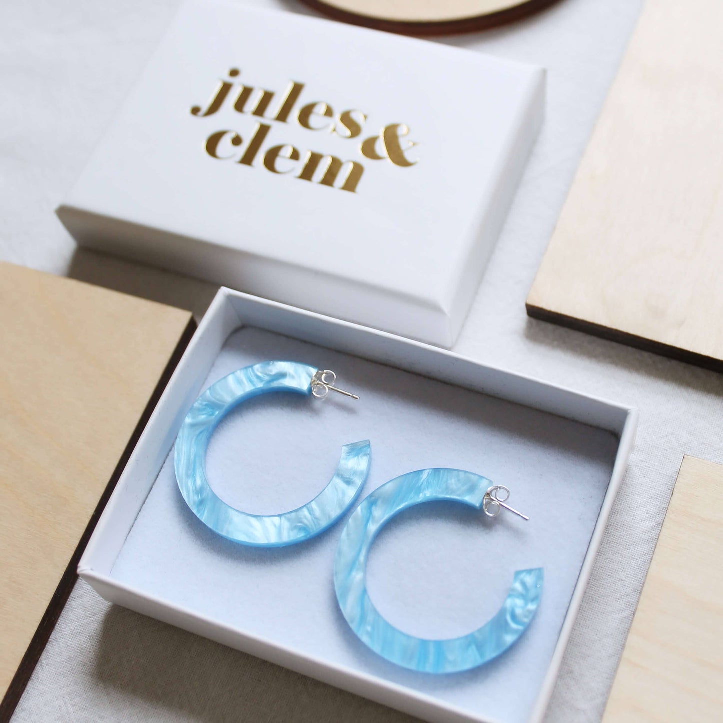 Perspex Colourful Hoop Earrings: Pink