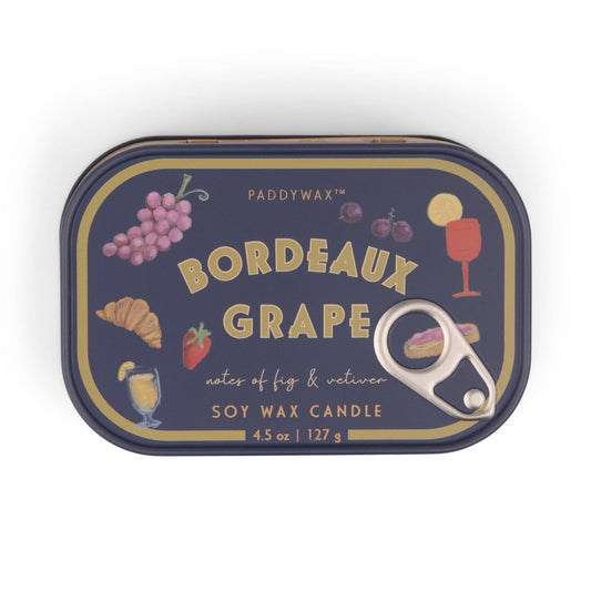 Paddywax Bistro Grapes Tin Candle - Bordeaux Grape