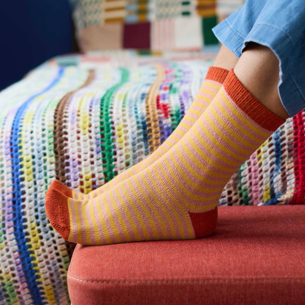 Women's Lambswool Ankle Socks 2026: FAIR ISLE - MINT / TEAL
