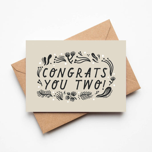 'Congrats You Two!' Wedding Card: Naked