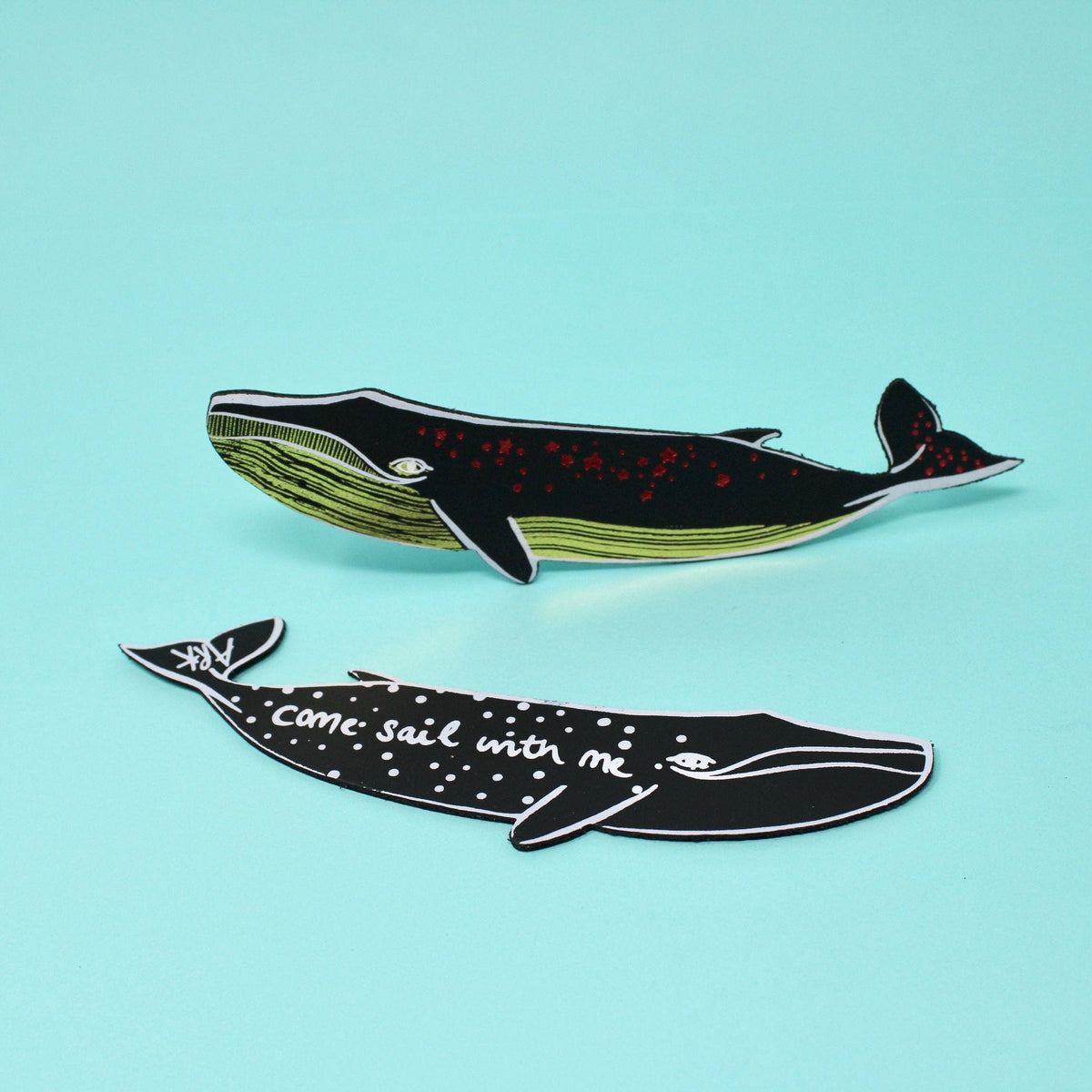 Whale Bookmark: Hot Pink