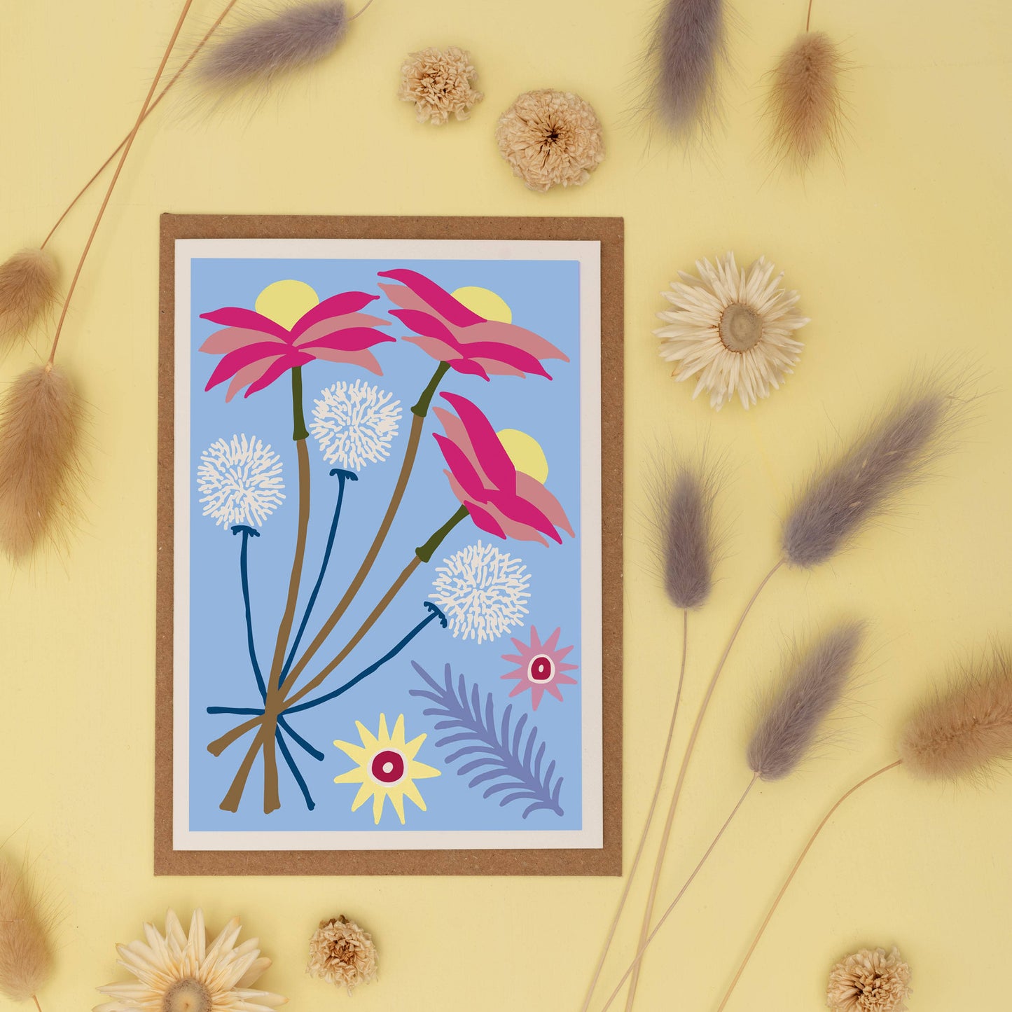 Dried Card - Pastel Blue
