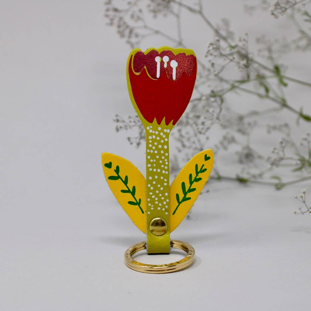 Tulip Key Fob: Burnt Orange