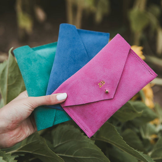 Suede Everyday Purse: Jade Green / Gold