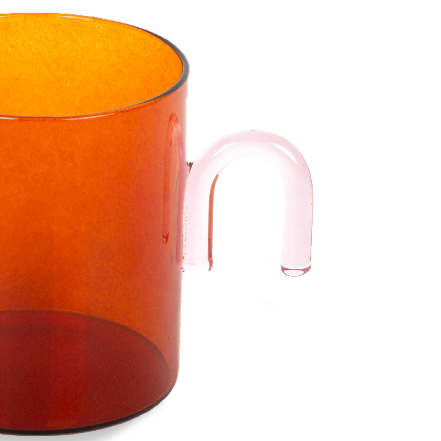 Helio Ferretti Arch Handled Glass Mug - Amber & Pink