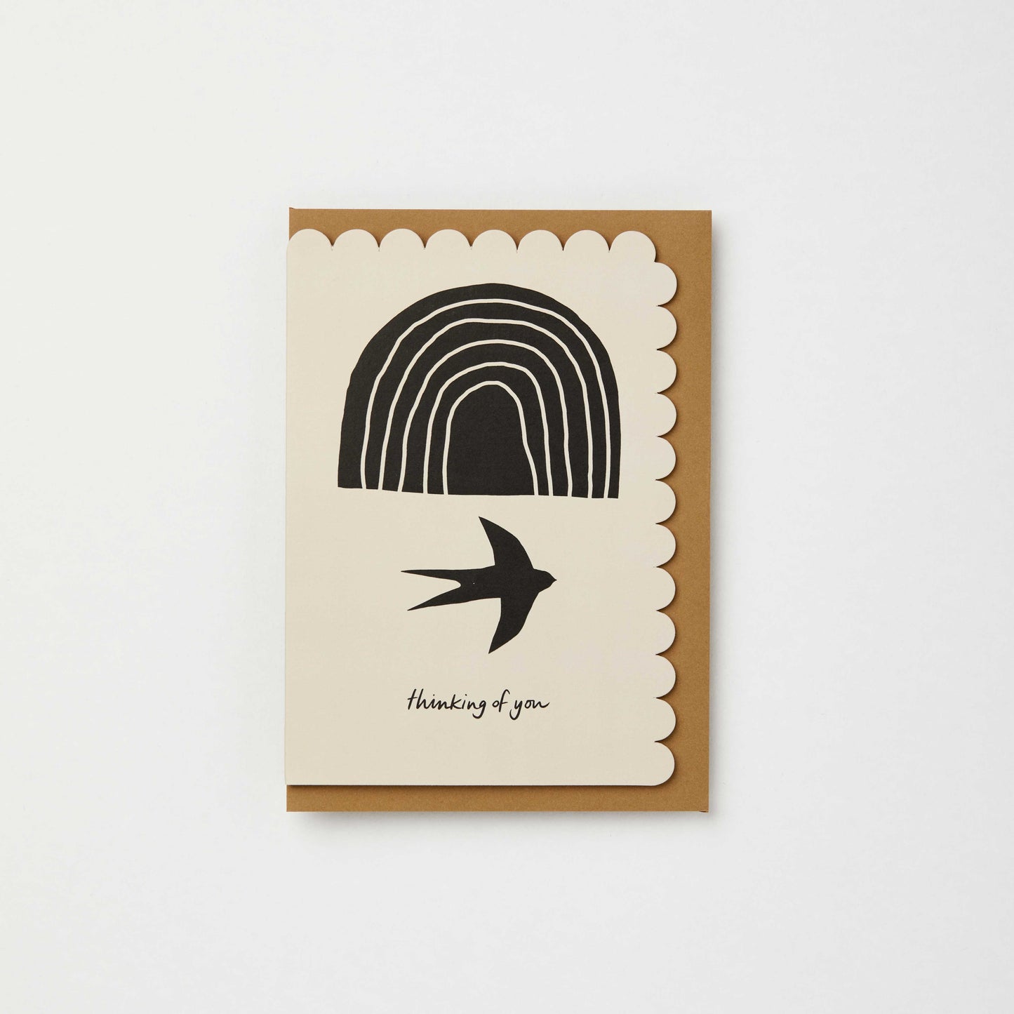 Thinking of you swallow rainbow sympathy card: Naked cards