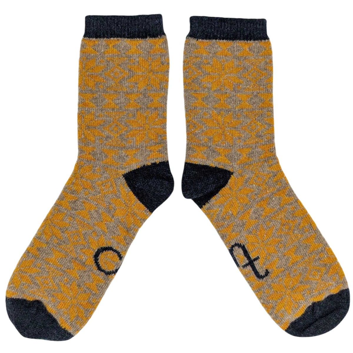 Women's Lambswool Ankle Socks 2026: FAIR ISLE - MINT / TEAL
