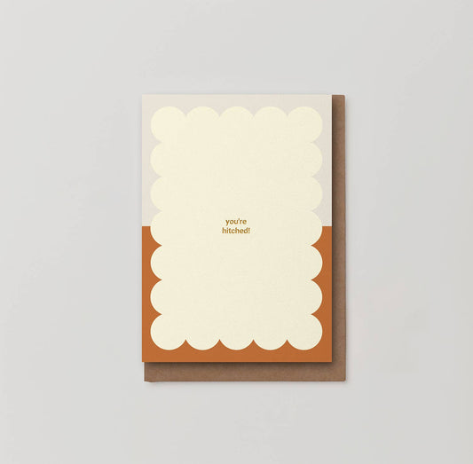 You're hitched! foiled wedding day card