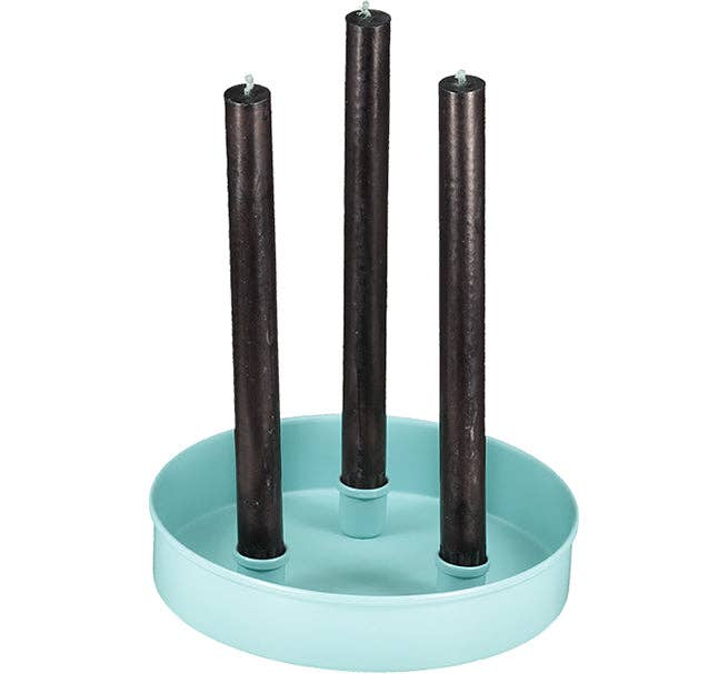 Metal Candle Platter Small - Sky Blue: 3