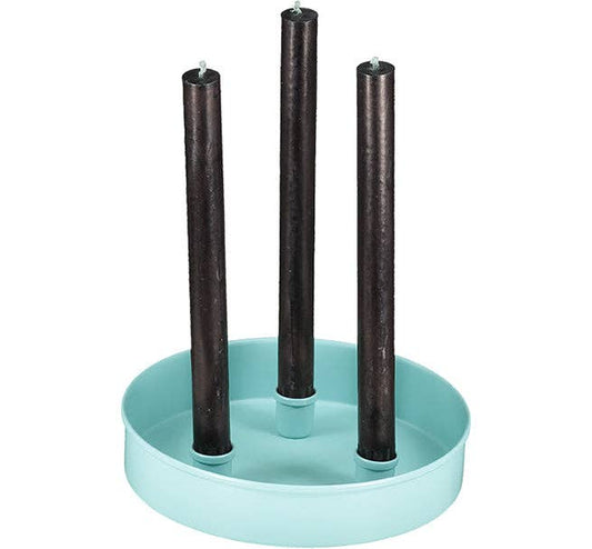 Metal Candle Platter Small - Sky Blue: 3