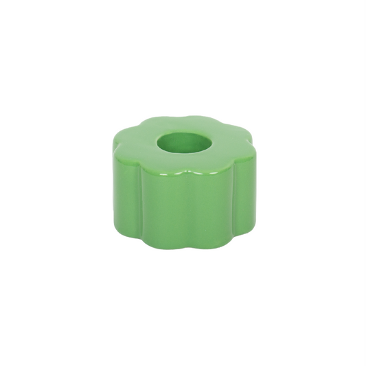 Helio Ferretti Retro Flower Candle Holder - Ceramic - Green