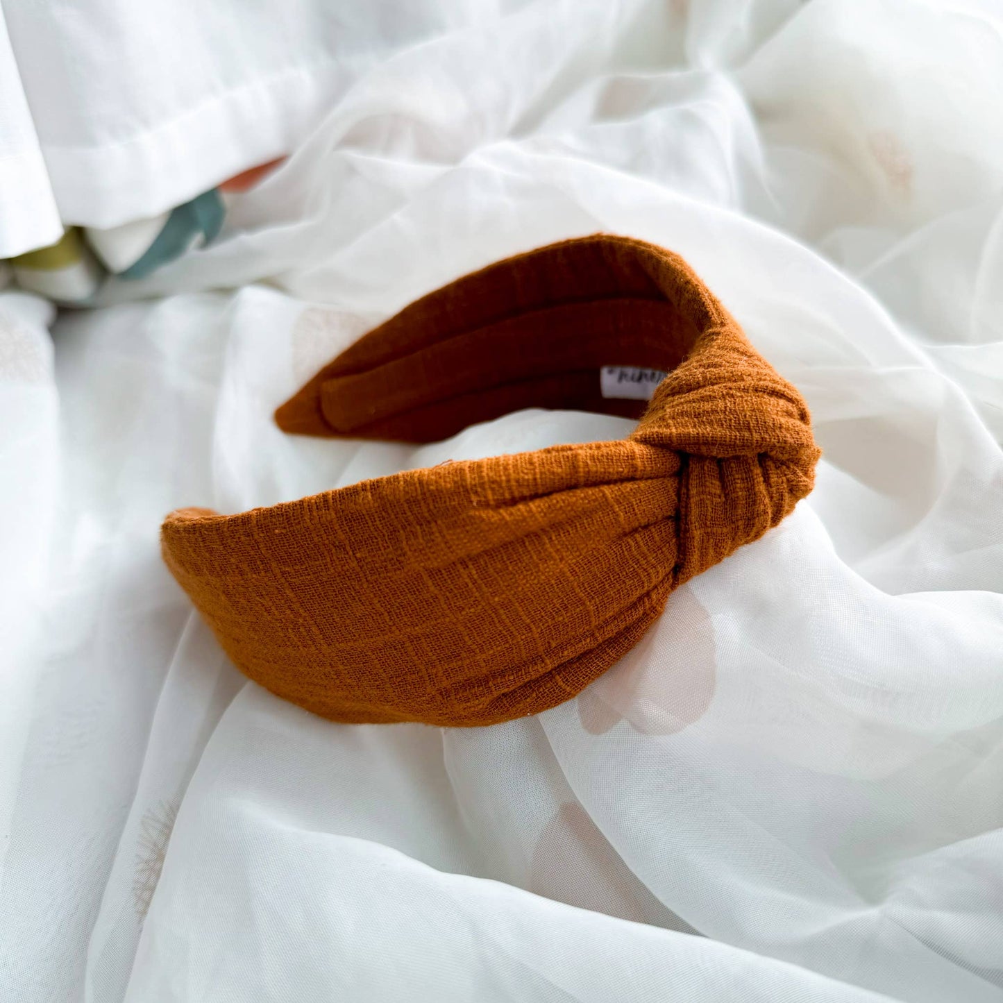 Womens Knot Headband -  Hair Accessory - Plain Burnt Orange