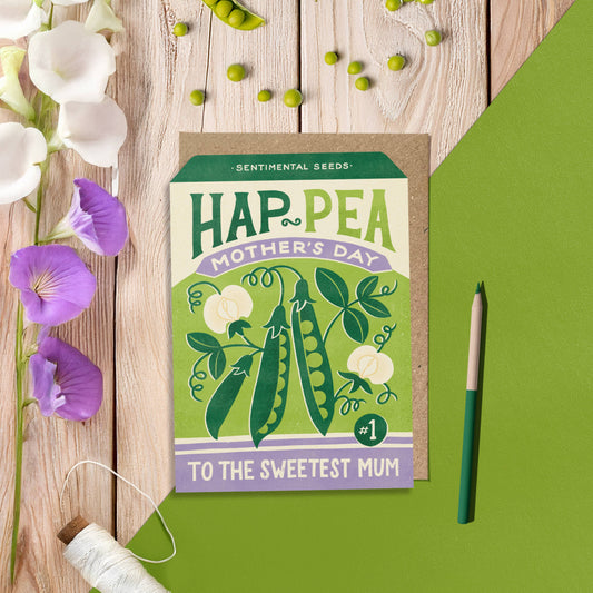 Sweetpea |  Mother's Day Vintage Seed Packet Greeting Card: Naked